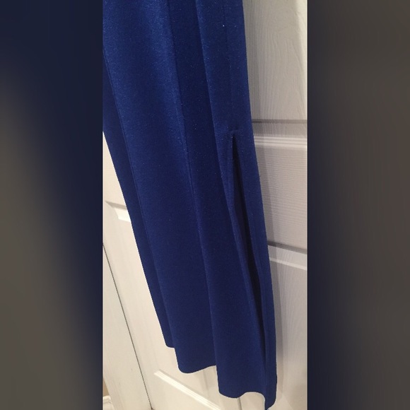 Calvin Klein Long Sparkly Blue Prom Dress - Picture 4 of 6